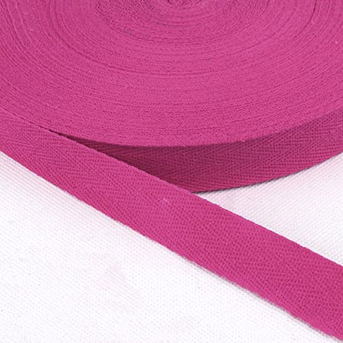 Baumwolle Schrägband,25 Yards x 10mm Einfassband Köperband Nahtband Baumwollband Textilband Fischgrätenband Köperband Wimpelband Twillband Webbing Band für Schneidern DIY-Nähen Basteln,Rose B von Duories