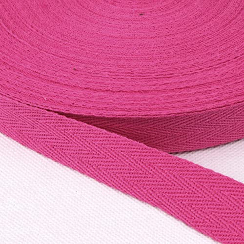 Baumwolle Schrägband,25 Yards x 10mm Einfassband Köperband Nahtband Baumwollband Textilband Fischgrätenband Köperband Wimpelband Twillband Webbing Band für Schneidern DIY-Nähen Basteln,Rose von Duories