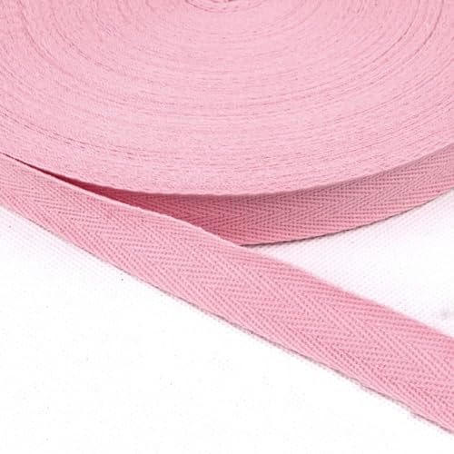 Baumwolle Schrägband,25 Yards x 20mm Einfassband Köperband Nahtband Baumwollband Textilband Fischgrätenband Köperband Wimpelband Twillband Webbing Band für Schneidern DIY-Nähen Basteln,Dunkelpink von Duories