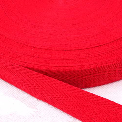 Baumwolle Schrägband,25 Yards x 20mm Einfassband Köperband Nahtband Baumwollband Textilband Fischgrätenband Köperband Wimpelband Twillband Webbing Band für Schneidern DIY-Nähen Basteln,Rot von Duories