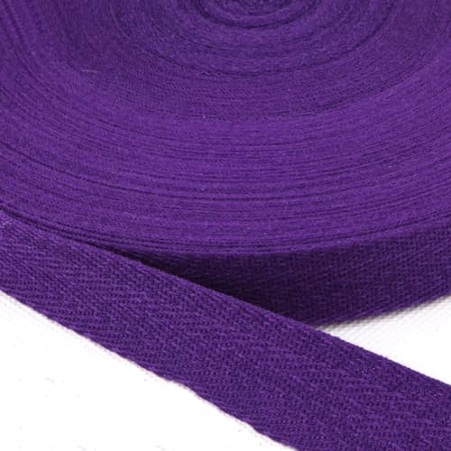 Baumwolle Schrägband,25 Yards x 20mm Einfassband Köperband Nahtband Baumwollband Textilband Fischgrätenband Köperband Wimpelband Twillband Webbing Band für Schneidern DIY-Nähen Basteln,Violett von Duories