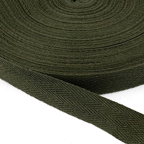 Baumwolle Schrägband,50 Yards x 20mm Einfassband Köperband Nahtband Baumwollband Textilband Fischgrätenband Köperband Wimpelband Twillband Webbing Band für Schneidern DIY-Nähen Basteln,ArmeeGrün A von Duories