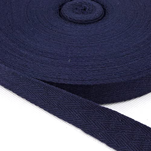 Baumwolle Schrägband,50 Yards x 20mm Einfassband Köperband Nahtband Baumwollband Textilband Fischgrätenband Köperband Wimpelband Twillband Webbing Band für Schneidern DIY-Nähen Basteln,Marineblau A von Duories