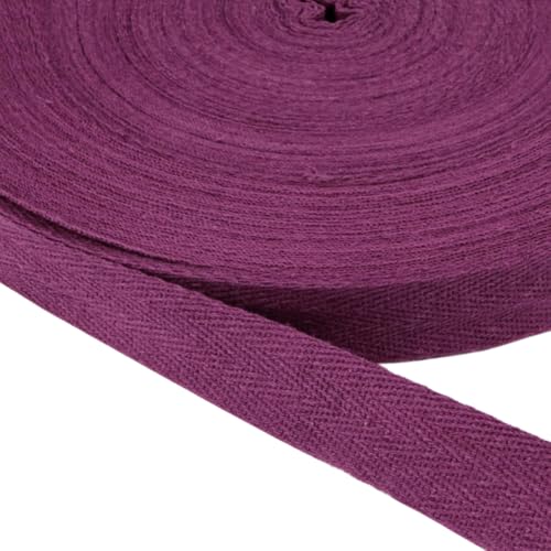 Baumwolle Schrägband,50 Yards x 20mm Einfassband Köperband Nahtband Baumwollband Textilband Fischgrätenband Köperband Wimpelband Twillband Webbing Band für Schneidern DIY-Nähen Basteln,Fuchsie von Duories