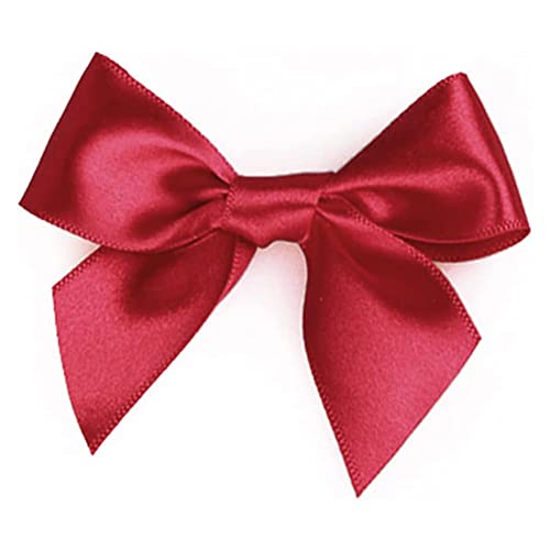 Duories 20 StüCk Klein Satinschleife Bandschleife geschenkband Handgemacht Satinband Bowknot für Geschenkverpackung,Handgemachtes DIY,Weihnachts,Hochzeits(rot) von Duories