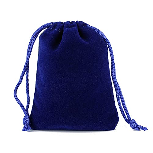 Duories 20 Stück Gemischt Weicher Stoff Samtbeutel Samttaschen Schmuckbeutel mit Kordelzug Samtsäckchen Wiederverwendbare Kordelzug Geschenk Tasche für Weihnachten Party Hochzeit Bankett,20x30cm Blau von Duories