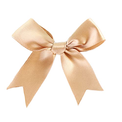 Duories 50 STK 8.5x8.5cm Satinband Schleifen,Satin Band Deko Schleifen Fertigschleife Geschenkschleifen für DIY Handwerk Hochzeit Weihnachten Valentinstag Deko Karte Herstellung von Verzierungen,Gold von Duories