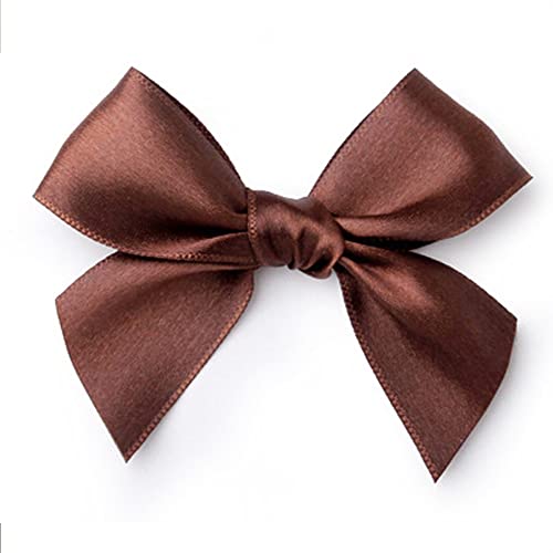 Duories 50 StüCk Klein Satinschleife Bandschleife geschenkband Handgemacht Satinband Bowknot für Geschenkverpackung,Handgemachtes DIY, Hochzeits(Braun) von Duories