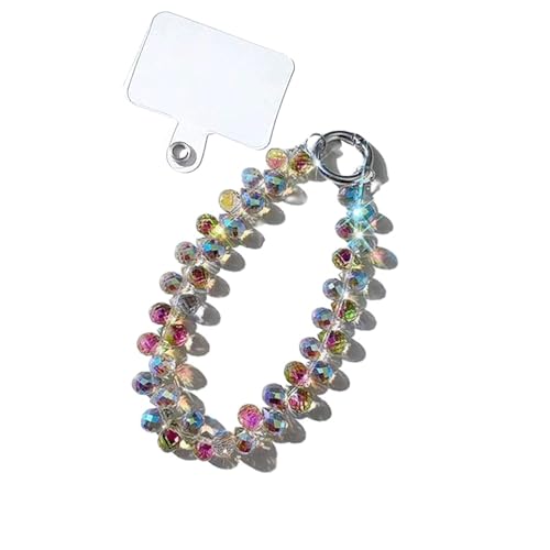 Duories Kristall-Perlen Handykette Handy-Armband Telefonkette Handy-Charm Handy-Kette Handy-Lanyard Schlüsselband Handgelenkschlaufe Schlüsselanhänger Handyschmuck Hängende Kette Taschenanhänger,Bunt von Duories