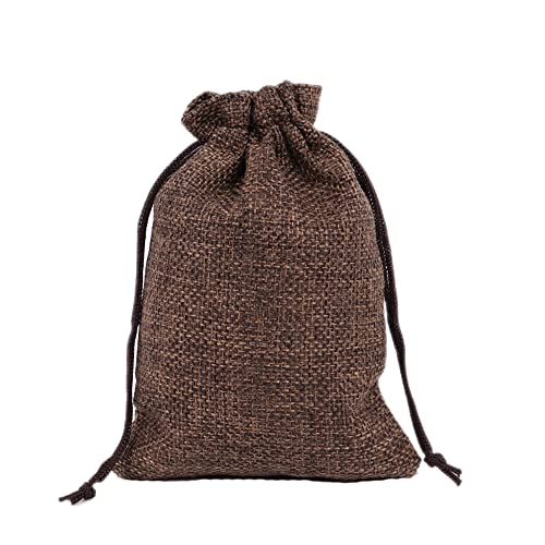 Jute Geschenksäckchen Schmuckbeutel,20 Stk 9x12cm Jutesäckchen Geschenkbeutel Bonbonsbeutel Stoffbeutel Jute Säckchen Taschen mit Kordelzug für Weihnachten Hochzeit Party Schmuck Geschenk,Kaffee von Duories