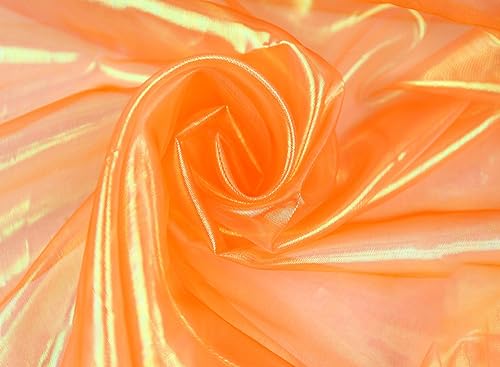 Organzastoff zum Nähen Meterware, 200cm x 150cm Bunte Glitzer Organza Tüllstoff Tüll Dekostoff zum DIY Basteln Bekleidung Tüllrock Gardine Schals Vorhänge Tischdecken Hochzeit Party Deko,Orange von Duories