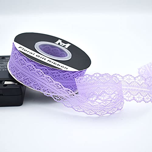 Spitzenband Spitzenbordüre Spitzenbesatz Band Spitze Dekoband Spitzenstoff Rolle für Hochzeit Tischdeko DIY Basteln Geschenkband Party Blumen Kutschen Vasen Auto Schmuck Kraftpapier,Lila von Duories