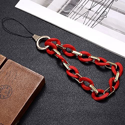 Universale Bunte Acrylkette Handykette Handgelenkschlaufe Kette Handy Lanyard Handy Anhänger Telefonkette Schlüsselanhänger Handygürtel Handyschmuck Hängende Kette Handschlaufe Taschenanhänger von Duories