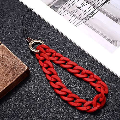 Universale Bunte Acrylkette Handykette Handgelenkschlaufe Kette Handy Lanyard Handy Anhänger Telefonkette Schlüsselanhänger Handygürtel Handyschmuck Hängende Kette Handschlaufe Taschenanhänger von Duories