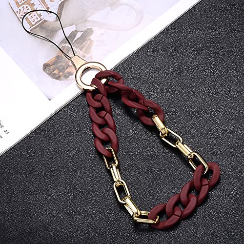 Universale Bunte Acrylkette Handykette Handgelenkschlaufe Kette Handy Lanyard Handy Anhänger Telefonkette Schlüsselanhänger Handygürtel Handyschmuck Hängende Kette Handschlaufe Taschenanhänger von Duories