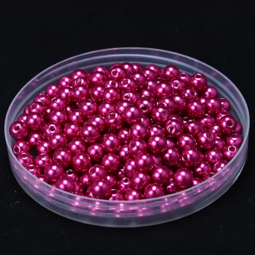 ca.3300 STK 4mm Runde Perlen zum Basteln, Kunststoffperlen Bunte Bastelperlen Perlen,Perlen zum Auffädeln für DIY Schmuck Zubehör, Streudeko Deko Perlen für Hochzeit Taufe Party Tischdeko,Rosa Lila von Duories