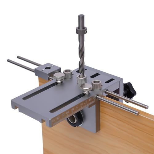 3-in-1 Bohrschablone 6/8/10 mm, Dübellehre Kit für Möbelbau Einstellbares Bohrführung, Stanzer Locator Tischlerwerkzeuge von Duoruameng