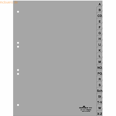 Durable Register A4 A-Z PP grau von Durable