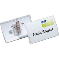 25 DURABLE Click Fold Namensschilder mit Kombiklemme 7,5 x 4,0 cm von Durable