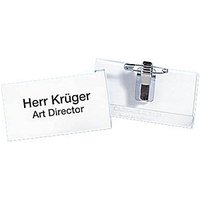 25 DURABLE Namensschilder mit Kombiklemme 7,5 x 4,0 cm von Durable