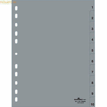 Durable Register A4 1-10 PP grau von Durable