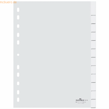 Durable Register A4 blanko 10-teilig PP mit umschweißten Taben weiß von Durable