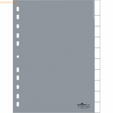 Durable Register A4 blanko 10-teilig grau von Durable