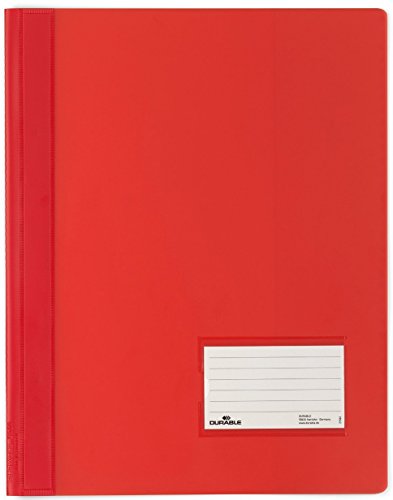 5er Sparpack DURABLE Hunke & Jochheim Schnellhefter DURALUX®, transluzente Folie, für A4 Überbreit, 280x332mm (5 Stück, rot) von Durable