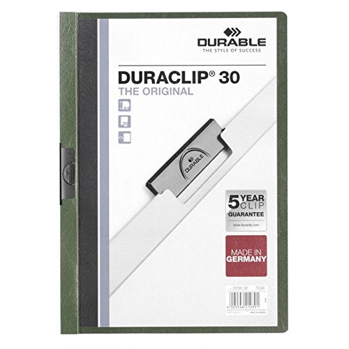 DOSSIER Clip DuraclIP PVC A4 2200 Metallklammer 30h Hellgrün von Durable