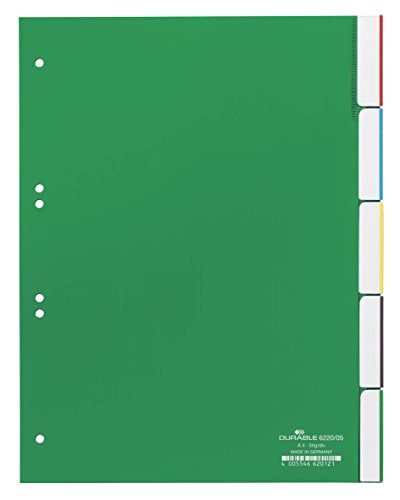 DURABLE 6220 Kunststoff-Register, PP, Stärke: 0,12 mm, 5-teilig von Durable