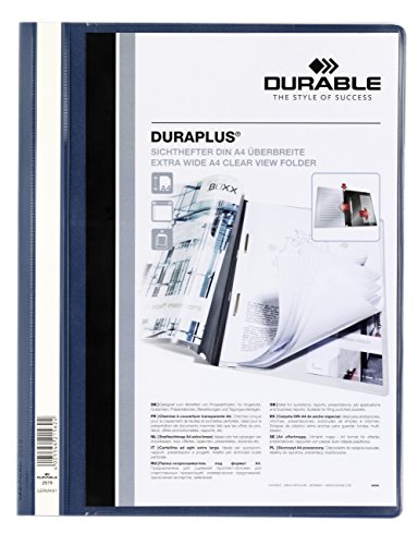 DURABLE 2579 07 Angebotshefter Duraplus, strapazierfähige Folie, DIN A4, dunkelblau von Durable