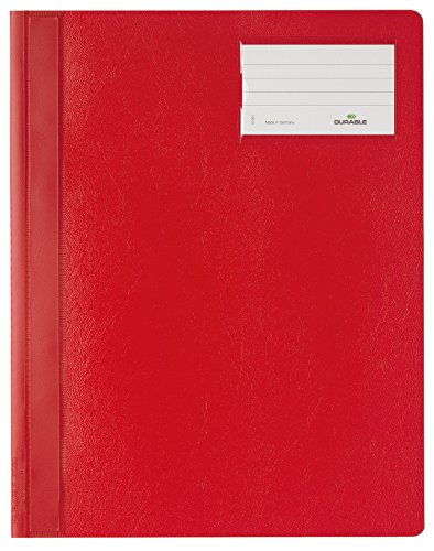 DURABLE Hunke & Jochheim Schnellhefter, Hartfolie, DIN A4 überbreit, rot von Durable