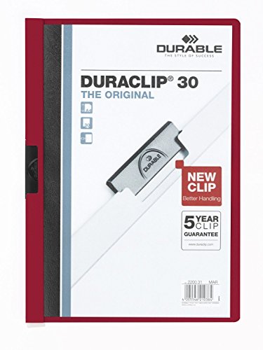 DURABLE Klemmhefter DURACLIP ORIGINAL 30, DIN A4, aubergine VE=5 von Durable