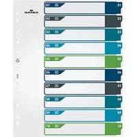 DURABLE Ordnerregister Überbreite 1-10 farbig 10-teilig, 1 Satz von Durable