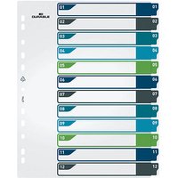 DURABLE Ordnerregister Überbreite 1-12 farbig 12-teilig, 1 Satz von Durable