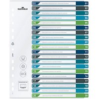 DURABLE Ordnerregister Überbreite 1-20 farbig 20-teilig, 1 Satz von Durable