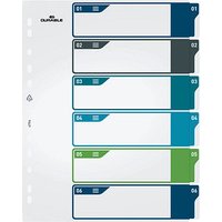 DURABLE Ordnerregister Überbreite 1-6 farbig 6-teilig, 1 Satz von Durable