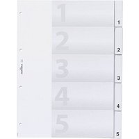 DURABLE Ordnerregister Vollformat 1-5 transparent 5-teilig, 1 Satz von Durable