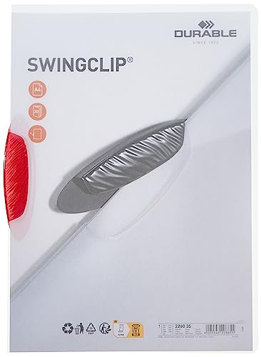 Durable Klemm-Mappe Swingclip, 25 Stück, purpur rot, 226035 von Durable