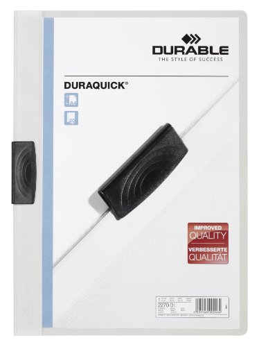 Durable Klemm-Mappe Duraquick, bis zu 20 Blatt A4, weiß, 20er Packung, 227002 von Durable