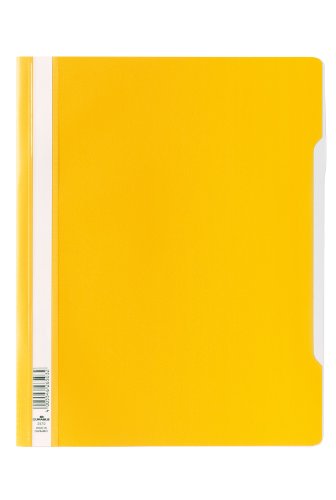 Durable Schnellhefter mit transparentem Deckel, überbreit, 50 Stück, gelb, 257004 von Durable