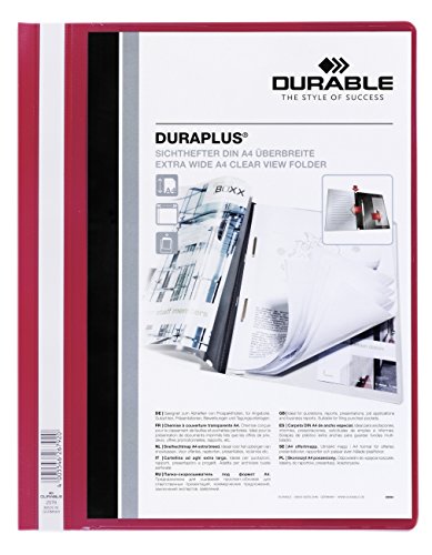 Durable 257903 Hunke & Jochheim Angebotshefter DURAPLUS®, strapazierfähige Folie, DIN A4, rot von Durable