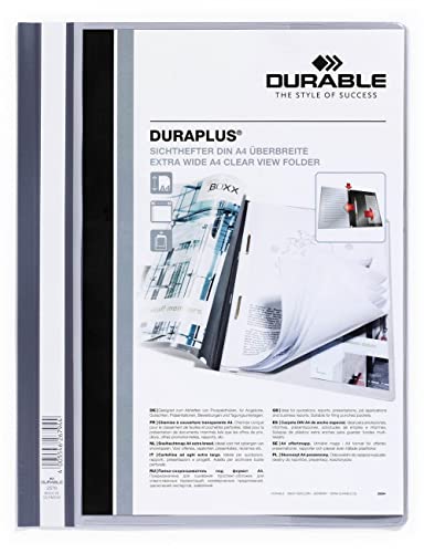 Durable Angebotshefter Duraplus mit Sichttasche für A4, grau, 25er Packung, 257910 von Durable