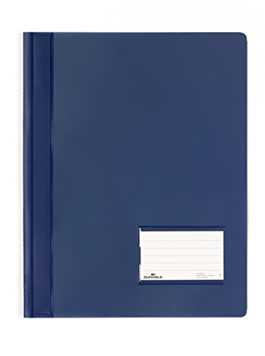 Durable 268007 Hunke & Jochheim Schnellhefter DURALUX®, transluzente Folie, für A4 Überbreit, 280x332mm, d.blau, 5 Stück von Durable