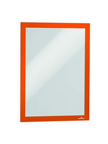 Durable Info-Rahmen Duraframe (A4, selbstklebend mit Magnetverschluss) 10 Stück, orange, 488209 von Durable