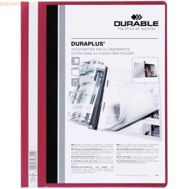 Durable Angebotshefter Duraplus A4 mit Sichttasche Folie rot von Durable