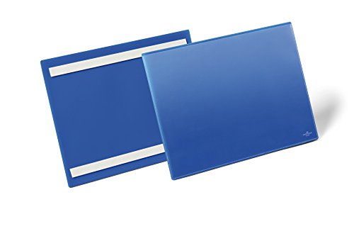 Durable Selbstklebende Kennzeichnungstasche, für Dokumente in A4 quer, Packung à 50 Stück, dunkelblau, 179807 von Durable