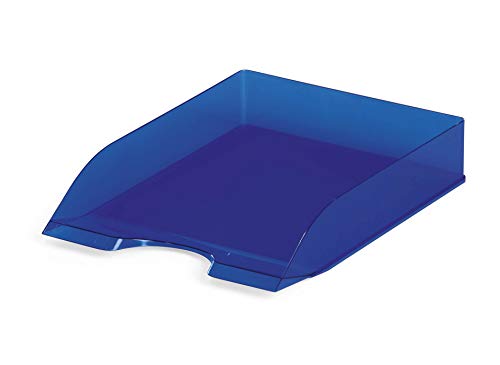 Durable Briefablagen (Basic, für Format DIN A4 bis C4, stapelbar) 6 Stück, blau transparent, 1701673540 von Durable