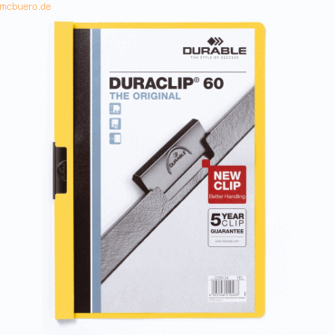 Durable Cliphefter Duraclip Original 60 gelb von Durable