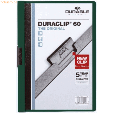 25 x Durable Cliphefter Duraclip Original 60 petrol von Durable